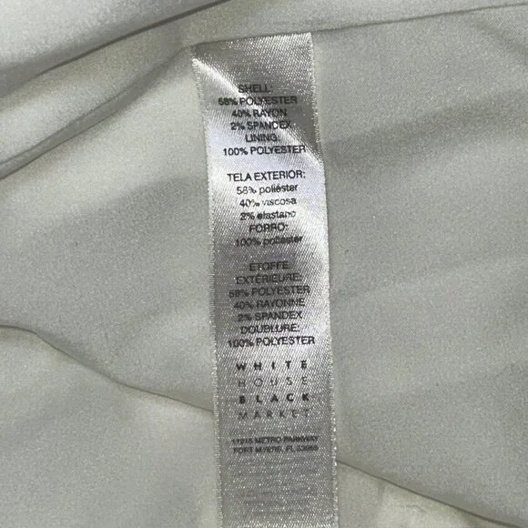 White House Black Market Skirt Double Rows Button Woven Fabric White Women’s 0 - Picture 4 of 13